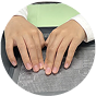 Hand exploring tactile graphics on the DotPad